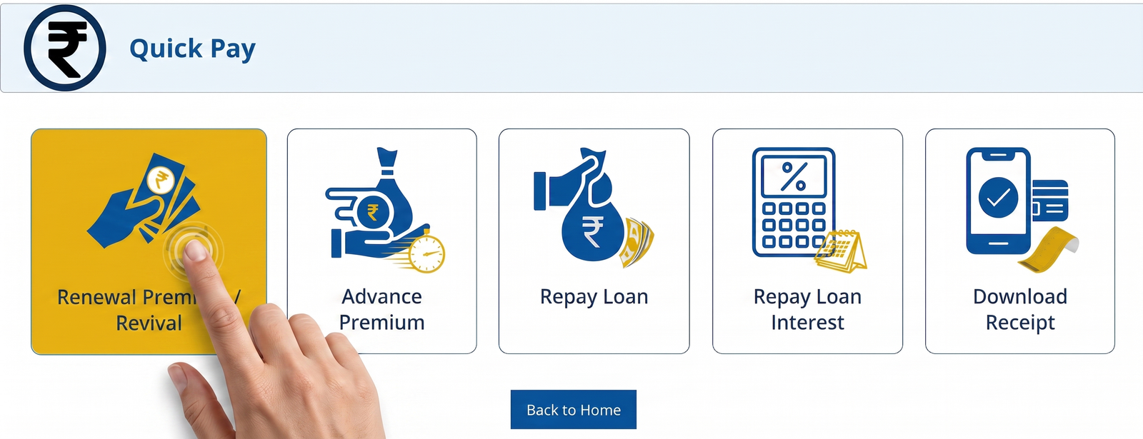 LIC Quick Pay Renewal Premium Sample